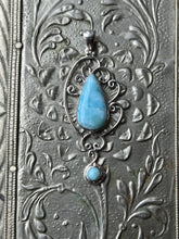Silver Larimar Double Drop Pendant
