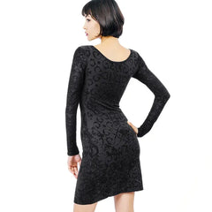 Black dragon long sleeve dress