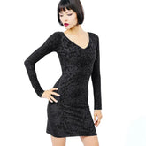 Black dragon long sleeve dress