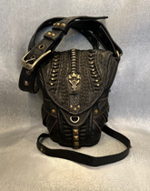 Hand Crafted Genuine Leather Belt Bag with Trident ~One of Kind!