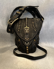 Hand Crafted Genuine Leather Belt Bag with Trident ~One of Kind!