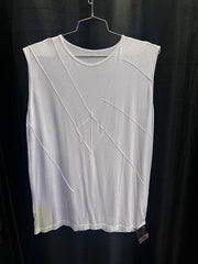 Geometric Seam Silver Grommet Men's Tank
