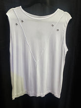 Geometric Seam Silver Grommet Men's Tank