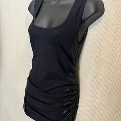 Black minidress with faux leather sides