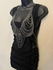 Black minidress with faux leather sides