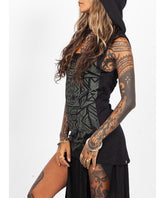 Tribal hooded tank top
