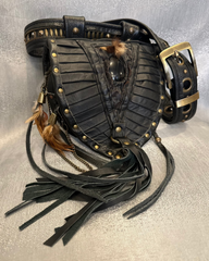Feathers and Fur Bespoke Obsidian Leather Belt Bag
