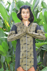 La Liberte Maya Black and Gold Hoodie