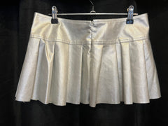 Silver Leather Skirt