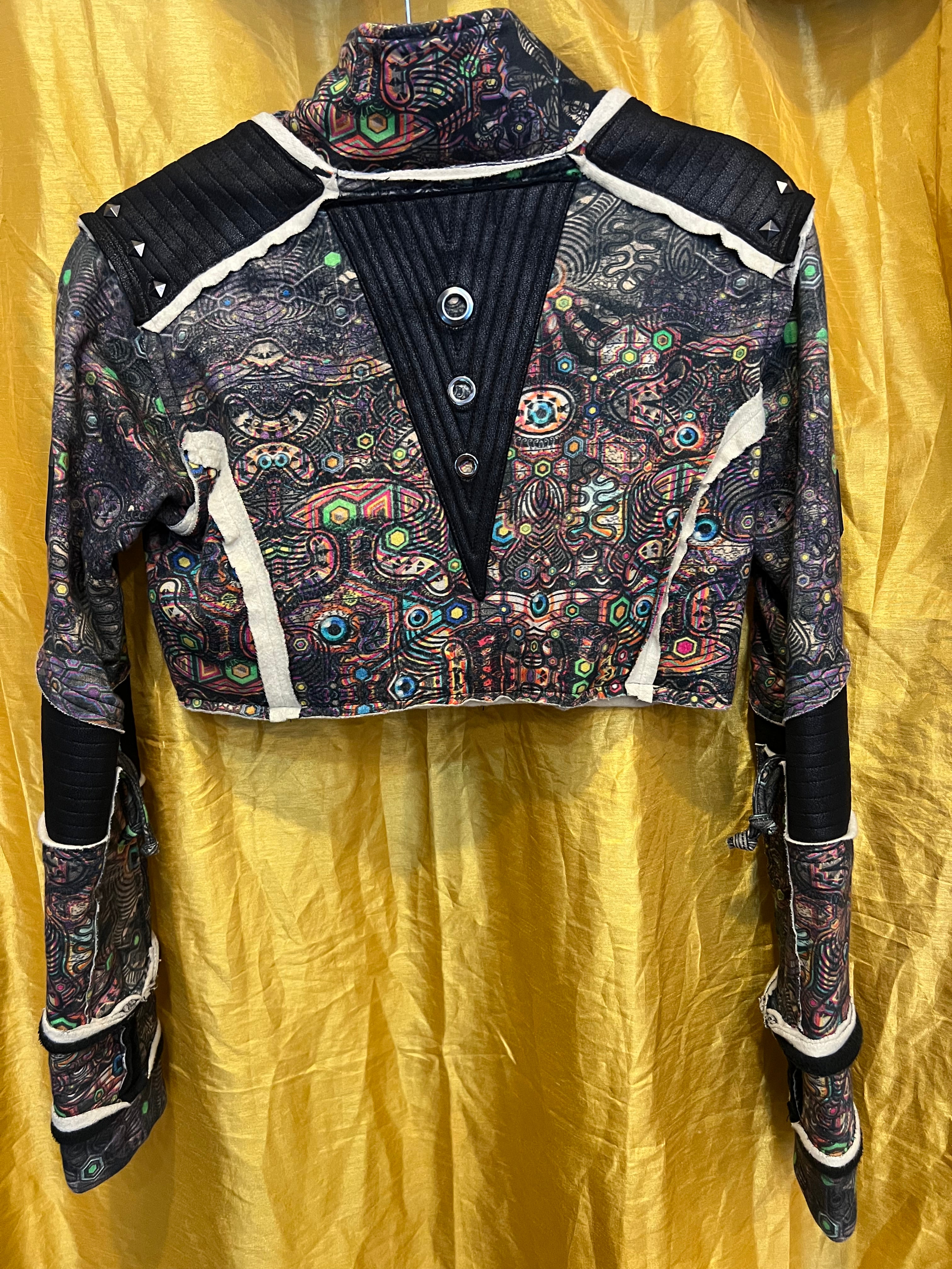 Punk Crop Jacket Woman / French Teri Fake Leather