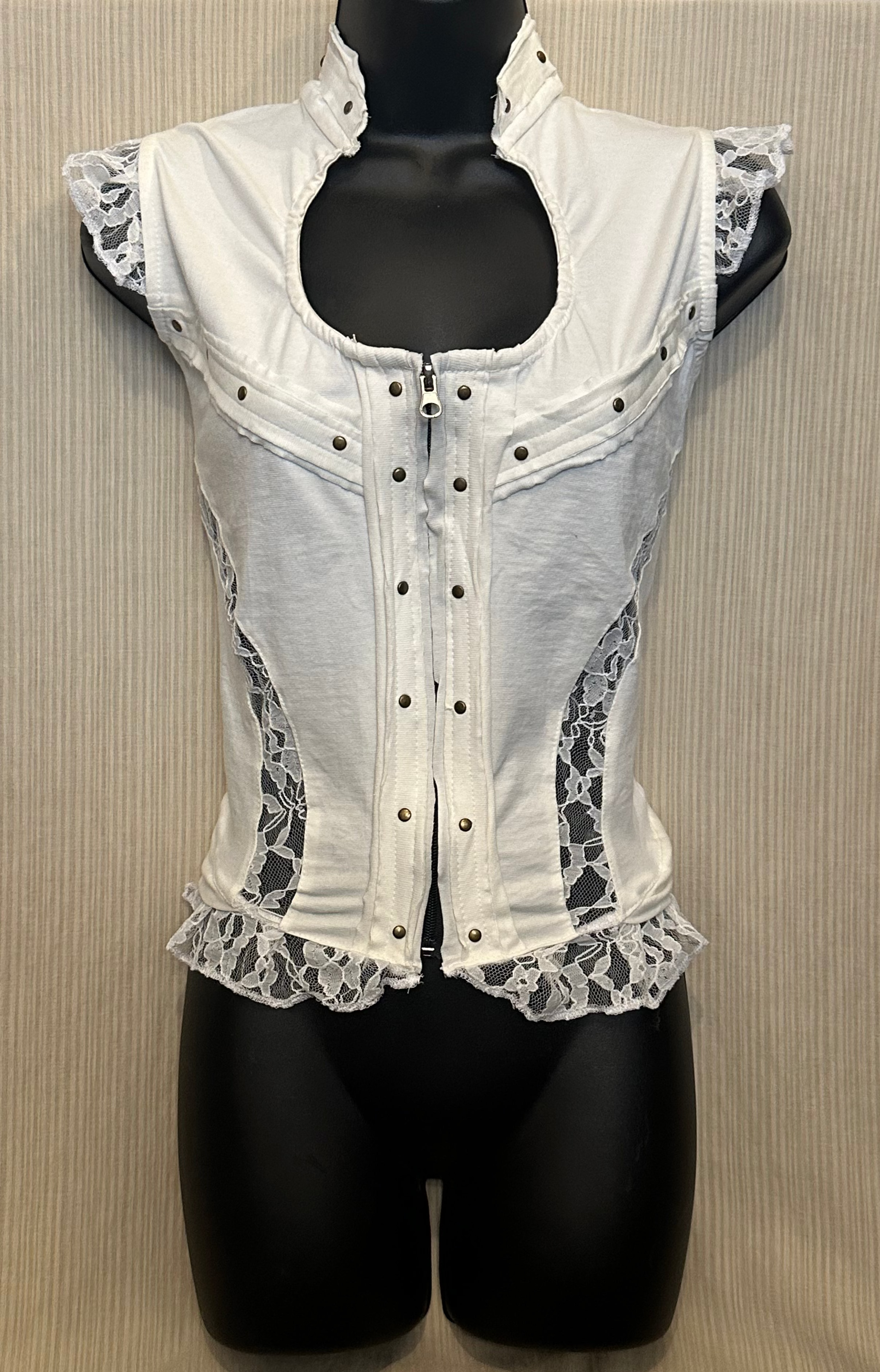 Lace Corset Zip Top