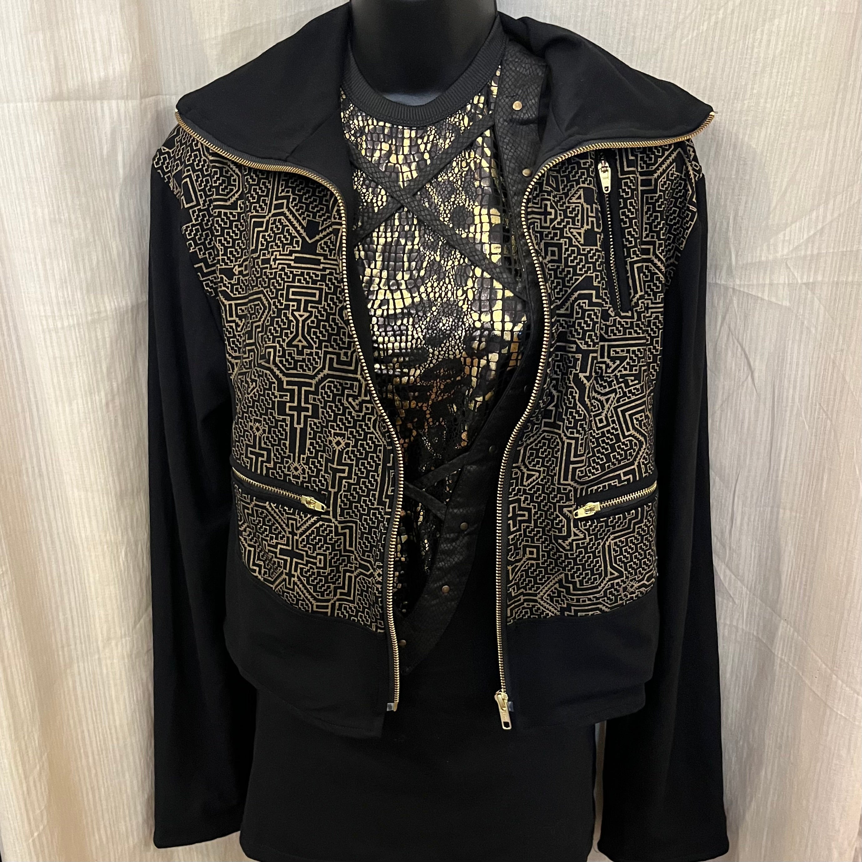 Tribal Crop Zippered Jacket