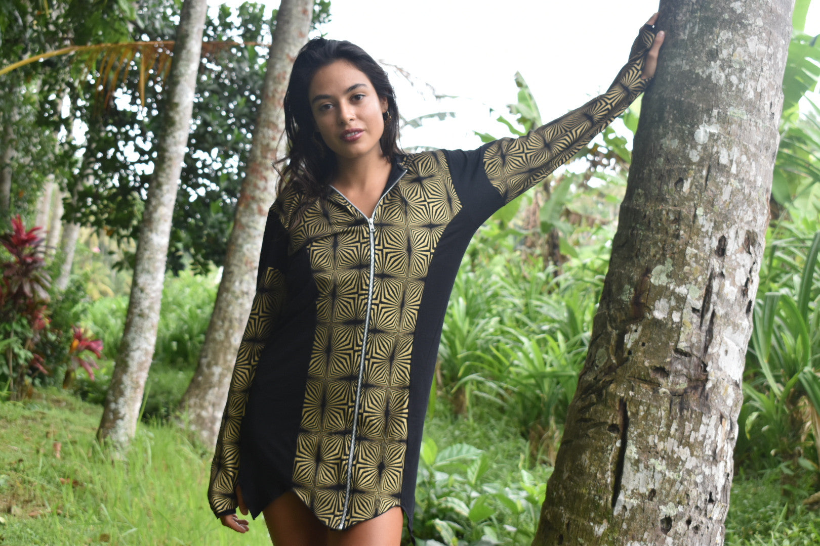 La Liberte Maya Black and Gold Hoodie