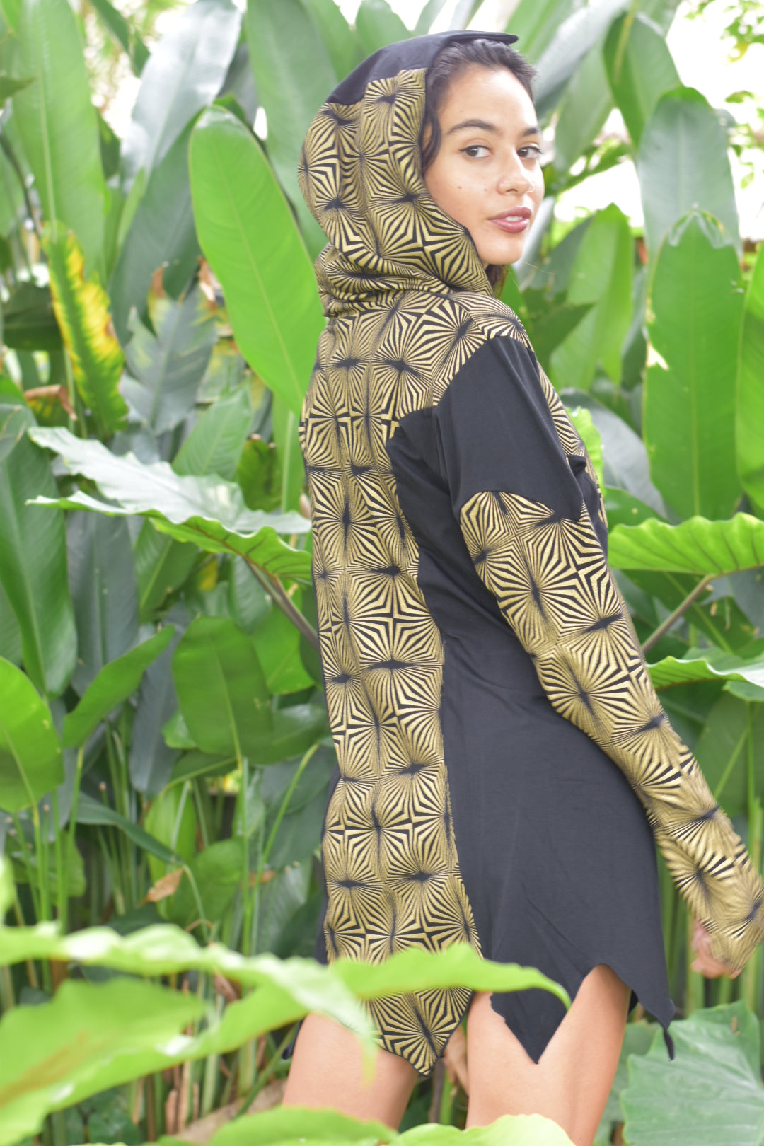 La Liberte Maya Black and Gold Hoodie