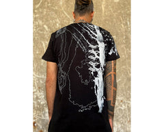 Black and White Tshirt with Abstract Print