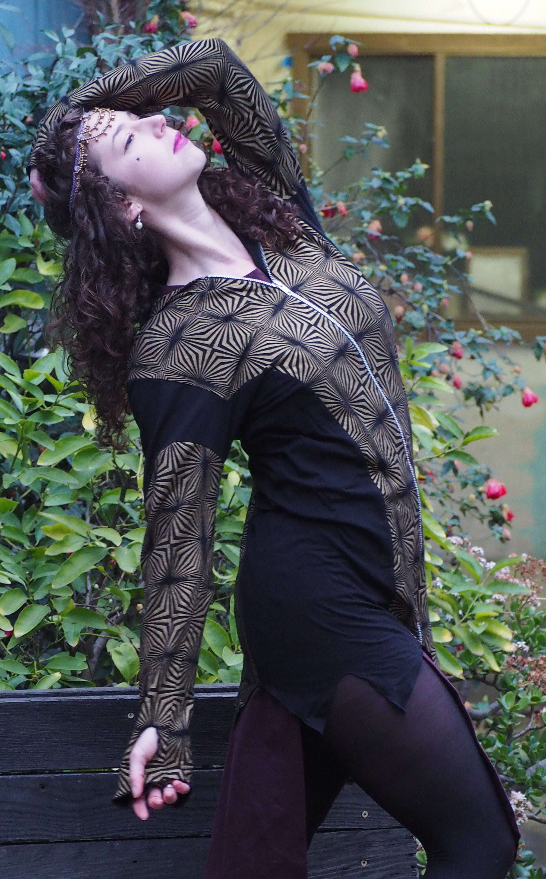 La Liberte Maya Black and Gold Hoodie