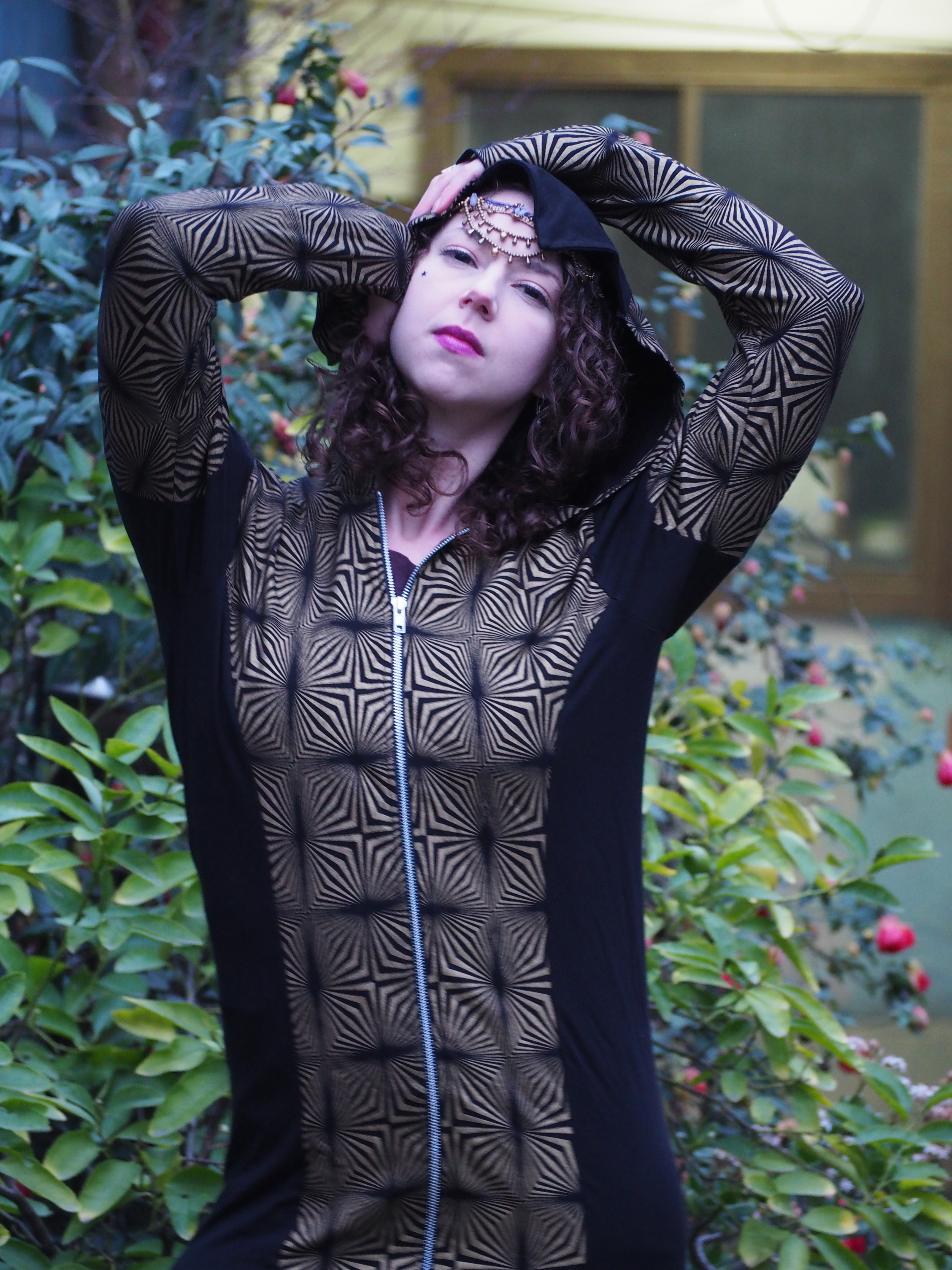 La Liberte Maya Black and Gold Hoodie