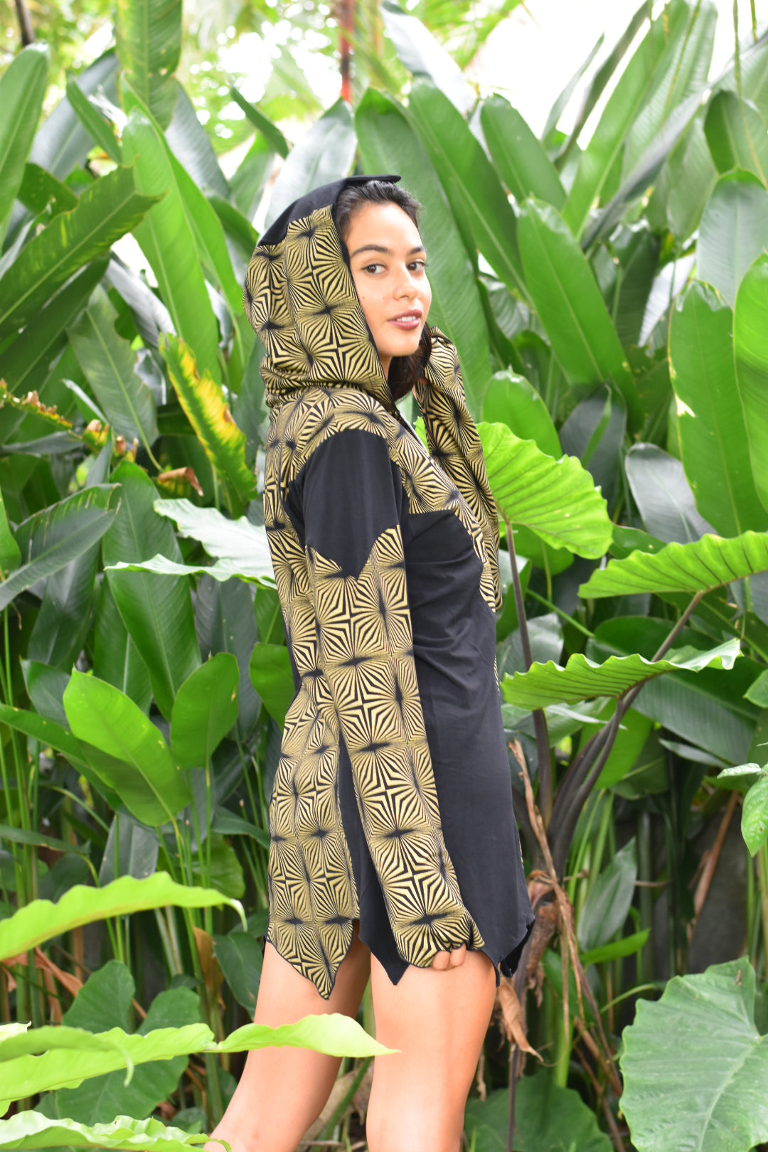 La Liberte Maya Black and Gold Hoodie
