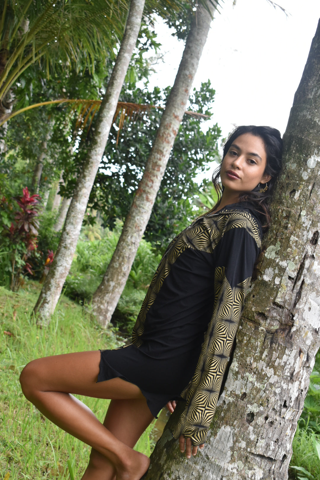 La Liberte Maya Black and Gold Hoodie