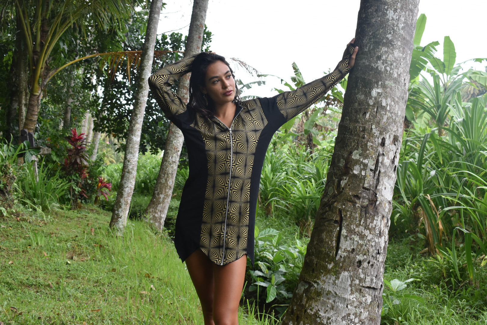 La Liberte Maya Black and Gold Hoodie