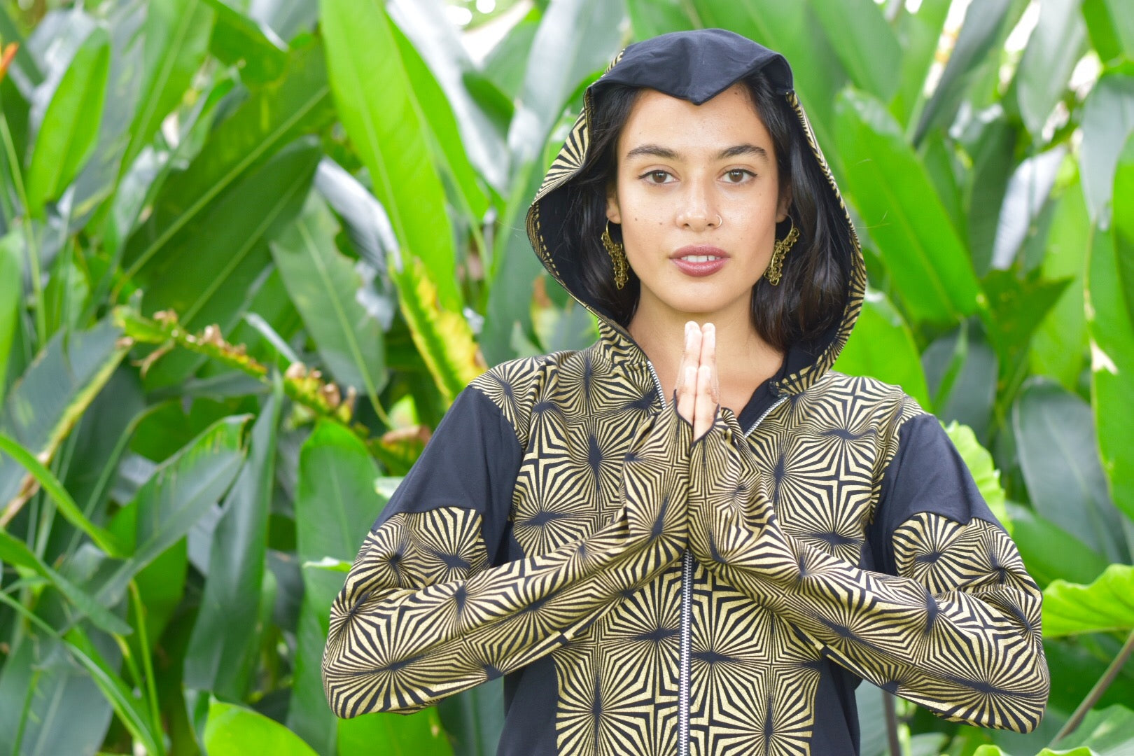 La Liberte Maya Black and Gold Hoodie