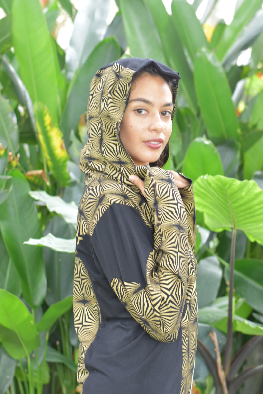 La Liberte Maya Black and Gold Hoodie