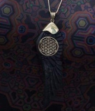 Freedom Wing Flower of Life Pendant